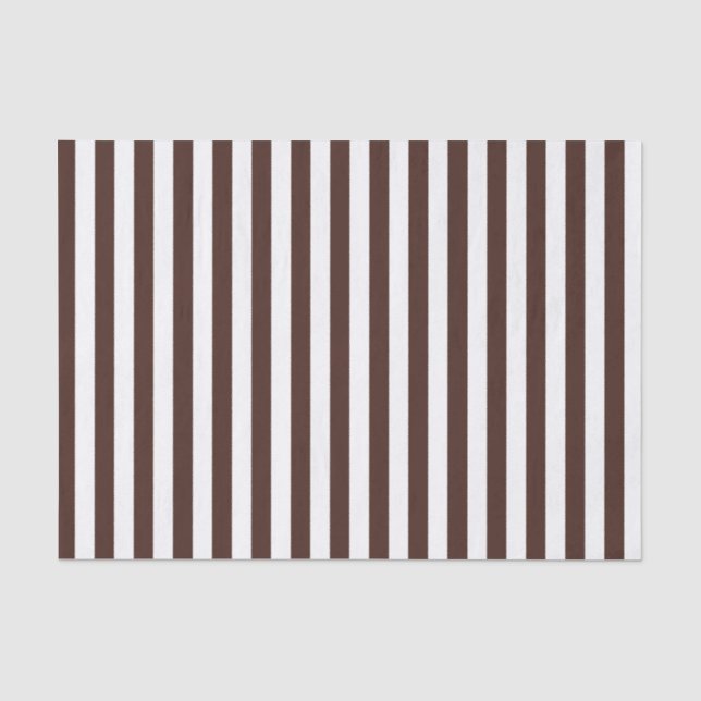 White and Brown Stripes Tissue Paper (Front)