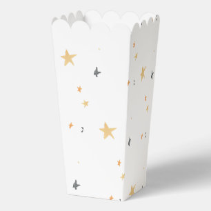 White and Brown Watercolor Cute Baby Shower Favor Box