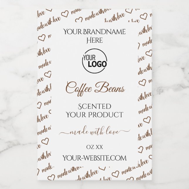 White and Brown Word Cloud Product Labels Add Logo (Single Label)