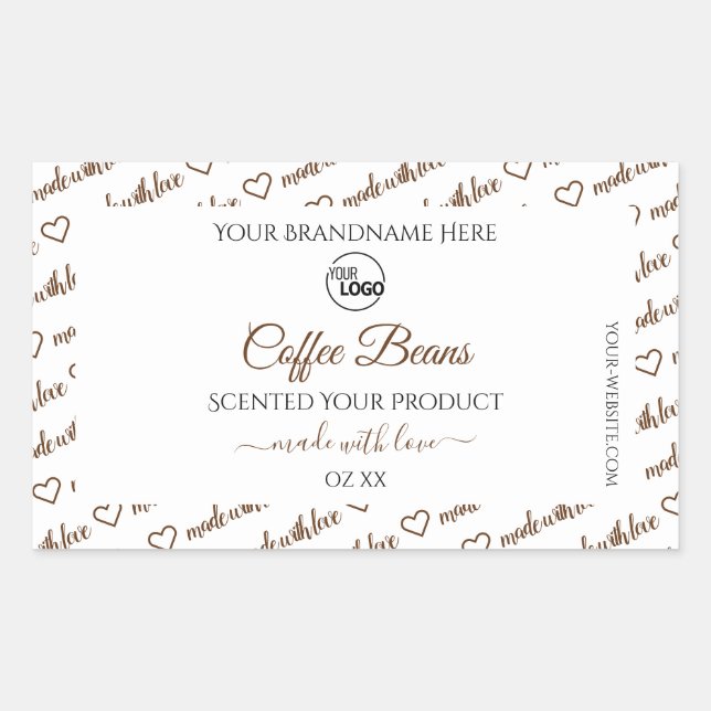 White and Brown Word Cloud Product Labels Add Logo (Front)