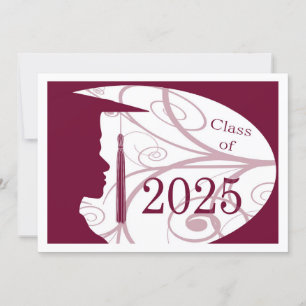 White and Burgundy Man Silhouette 2025 Card