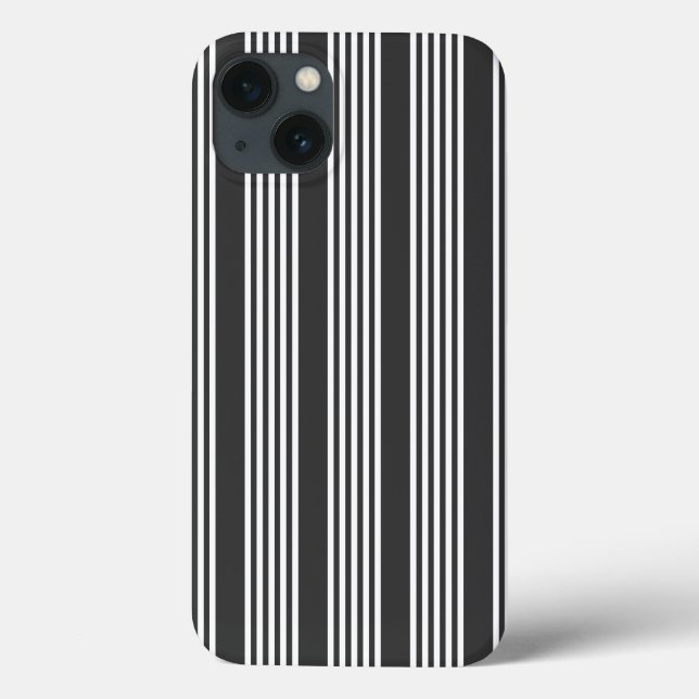 White and charcoal five stripes pattern Case-Mate iPhone case (Back)
