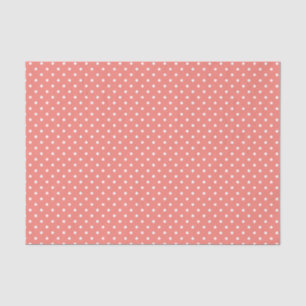 White and Coral Pink Polka Dot Pattern Tissue Paper