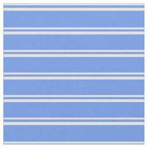 White and Cornflower Blue Lines Fabric