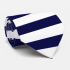 White and Dark Blue Horizontally-Striped