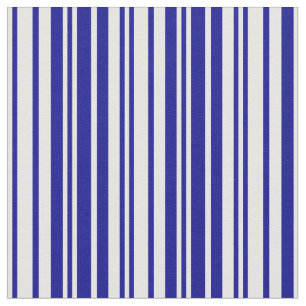 White and Dark Blue Stripes/Lines Pattern Fabric