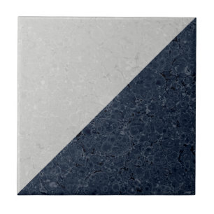 White and Dark Blue  Tile