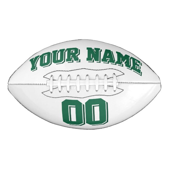 WHITE AND DARK GREEN Custom Football (Front)