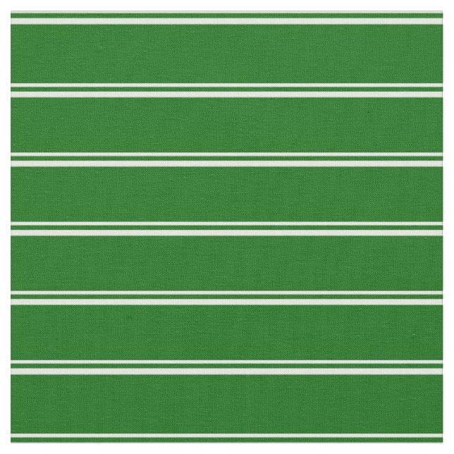 White and Dark Green Pattern of Stripes Fabric (Close Up)