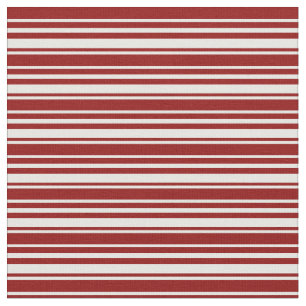 White and Dark Red Coloured Striped Pattern Fabric