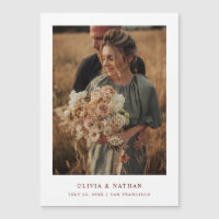 White and Dark Red | Photo Magnetic Save the Date