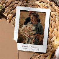 White and Dark Red Text and Photo | Save the Date