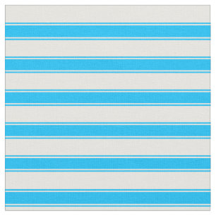 White and Deep Sky Blue Coloured Striped Pattern Fabric