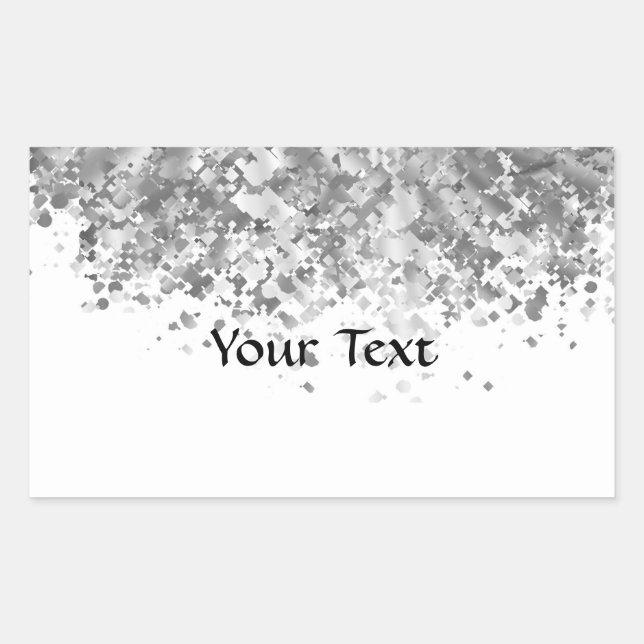 White and faux glitter personalized sticker (Front)