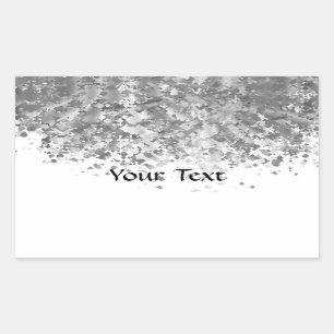 White and faux glitter personalized sticker