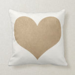 white and faux gold leather heart throw pillow<br><div class="desc">This modern white pillow features a faux gold leather heart.</div>