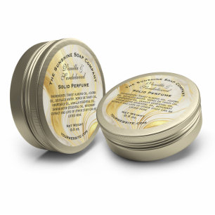 White and Faux Gold Marble soap cosmetic Classic Round Sticker