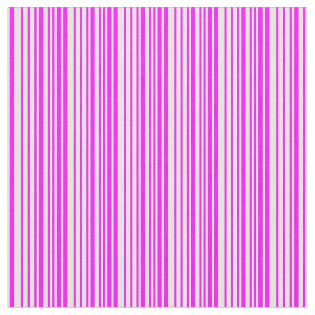 White and Fuchsia Coloured Striped Pattern Fabric (Close Up)