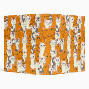 White and ginger cats pattern green eyes blue eyes binder