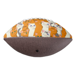 White and ginger cats pattern green eyes blue eyes football