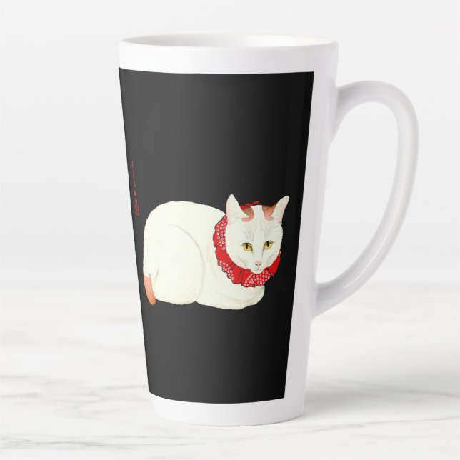 White and Ginger Japanese Cat Latte Mug (Right)