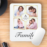 White and Gold 4 Pictures Family Photo Collage Mouse Pad<br><div class="desc">Upload your favourite photos to make your own unique personalized keepsake photo gift.</div>