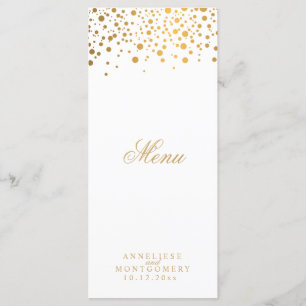 White and Gold Confetti Dots -  Menu