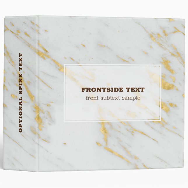 White and gold faux marble background binder (Front/Spine)