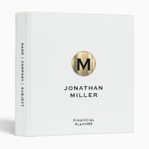 White and Gold Financial Planner Binder