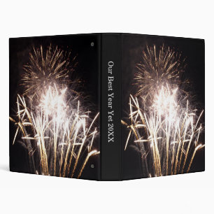White and Gold Fireworks I Patriotic Celebration Binder