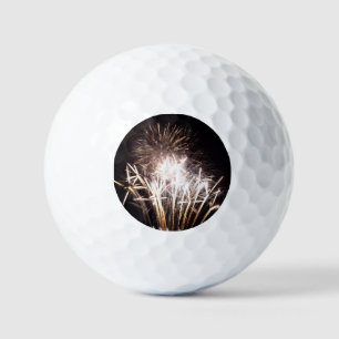 White and Gold Fireworks I Patriotic Celebration Golf Balls