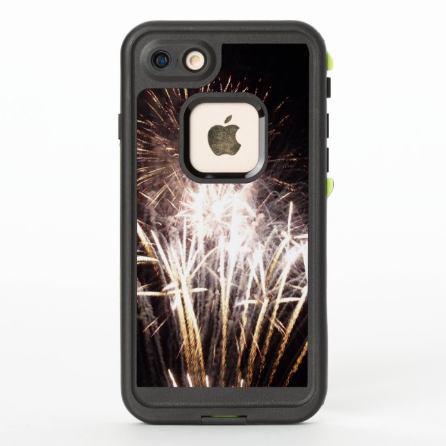 White and Gold Fireworks I Patriotic Celebration LifeProof iPhone Case (Back)