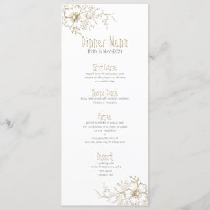 White and gold flowers corner border menu