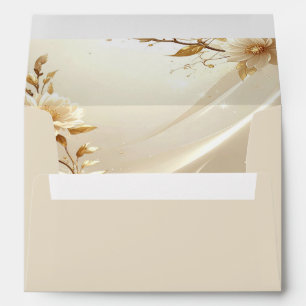 White and Gold Flowers Envelope