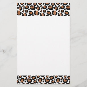 White and Gold Foil Cheetah - Leopard Pattern