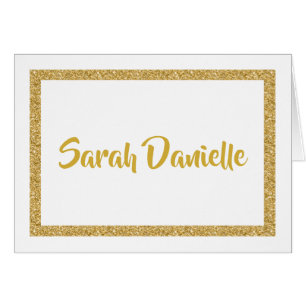 White and Gold Glitter Thank you