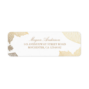 White and Gold Leaves Fall Wedding