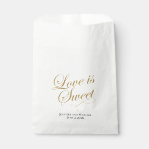 White and Gold Love Is Sweet Treat Favour Bag