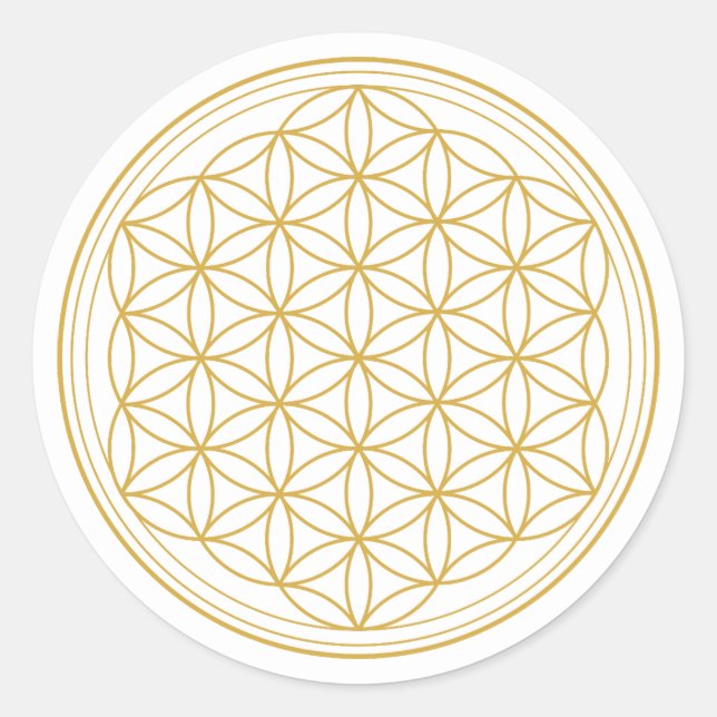 White and Gold Mandala Round Sticker (Front)