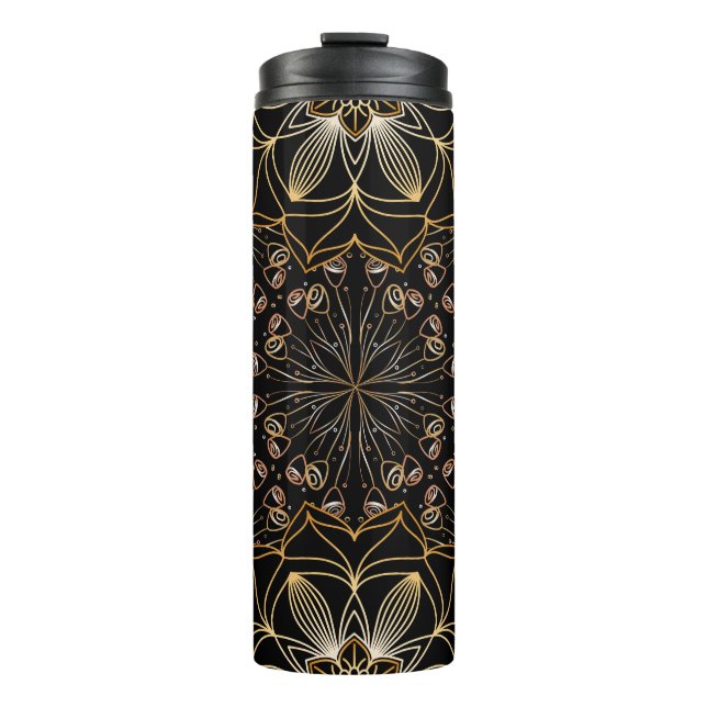 White and Gold Mandala Thermal Tumbler (Front)