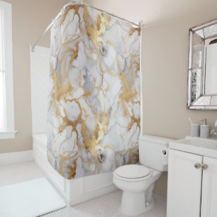 White and gold marble effect