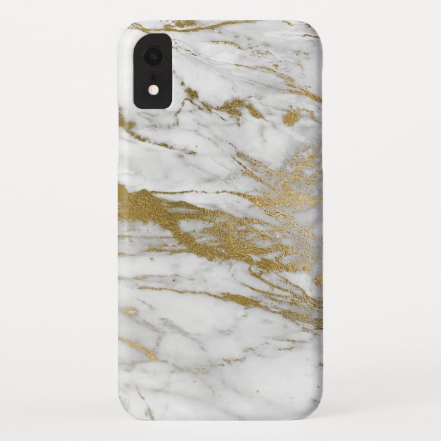 White and Gold Marble Elegant Modern Print Case-Mate iPhone Case (Back)