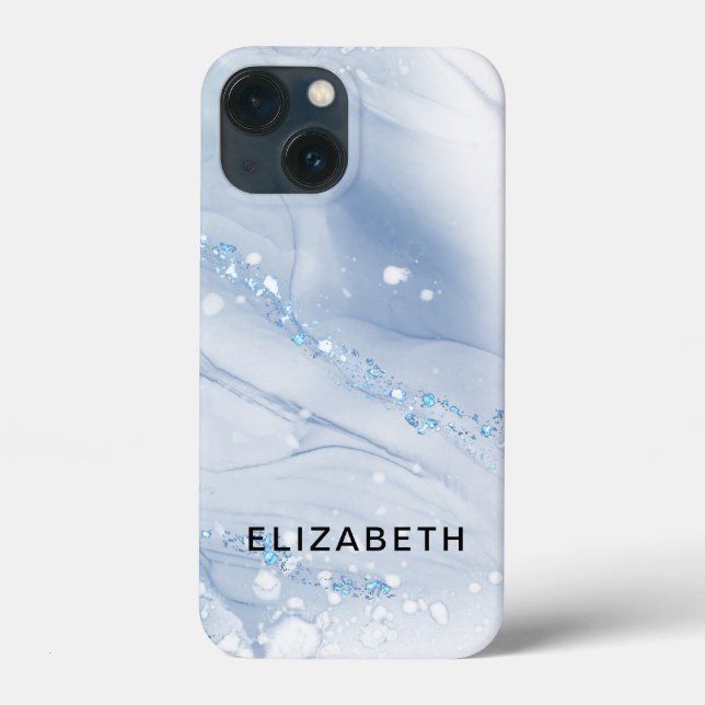 White and gold marble glitter personalized  Case-Mate iPhone case (Back)