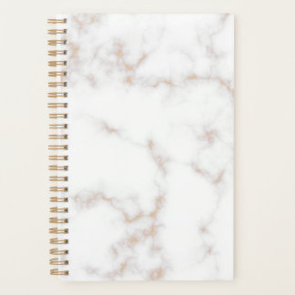 White and Gold Marble Planner