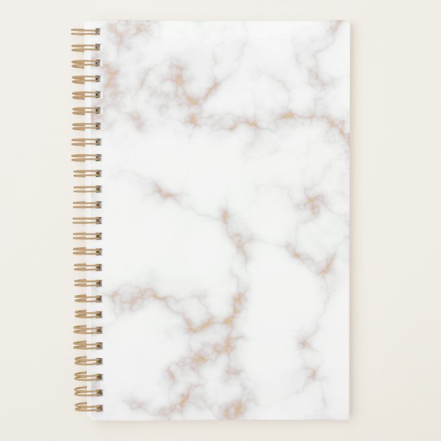White and Gold Marble Planner (Front)