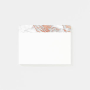 White and Gold Marble Post-It Notes