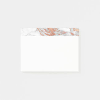 White and Gold Marble Post-It Notes