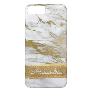 White and Gold Marble with Gold Foil and Glitter Case-Mate iPhone Case