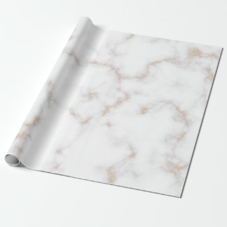 White and Gold Marble Wrapping Paper
