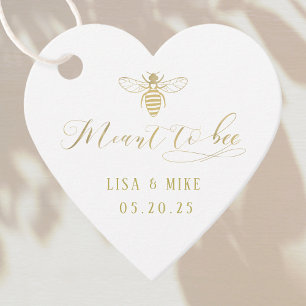 White and Gold Meant to Bee Wedding Honey Favour Tags